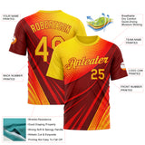 Custom Red Yellow 3D Pattern Design Spain Wave Gradient Sport Wear Performance T-Shirt