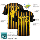 Custom Black Yellow 3D Pattern Design Germany Stripe Sport Wear Performance T-Shirt