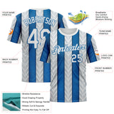 Custom White Blue 3D Pattern Design Argentina Stripe Sport Wear Performance T-Shirt