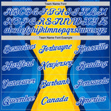 Custom Yellow Thunder Blue Blue-White 3D Pattern Design Brazil Color Block Sport Wear Performance T-Shirt