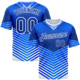 Custom Blue Thunder Blue-White 3D Pattern Design Argentina Arrow Sport Wear Performance T-Shirt