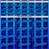 Custom Blue Royal-Lakes Blue 3D Pattern Design Classic Geometric Shape Stripe Sport Wear Performance T-Shirt
