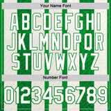 Custom White Green-Grass Green 3D Pattern Design Mexico Stripe Sport Wear Performance T-Shirt