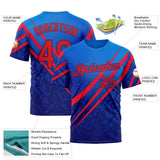 Custom Blue Fire Red-Royal 3D Pattern Design USA Inspired Sport Wear Performance T-Shirt