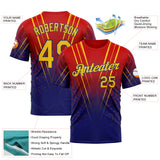Custom Red Yellow-US Navy Blue 3D Pattern Design USA Inspired France Sport Wear Performance T-Shirt