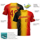 Custom Red Yellow-Black 3D Pattern Design Germany Stripe Sport Wear Performance T-Shirt