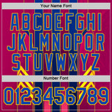 Custom Red Thunder Blue Blue-Yellow 3D Pattern Design Stripe Sport Wear Performance T-Shirt