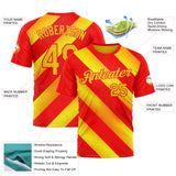 Custom Red Yellow-Fire Red 3D Pattern Design Spain Stripe Sport Wear Performance T-Shirt