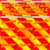 Custom Red Yellow-Fire Red 3D Pattern Design Spain Stripe Sport Wear Performance T-Shirt