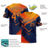 Custom Yellow Bay Orange Blue-Royal 3D Pattern Design Neon Arrow Sport Wear Performance T-Shirt