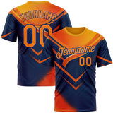 Custom Yellow Bay Orange Blue-Royal 3D Pattern Design Neon Arrow Sport Wear Performance T-Shirt