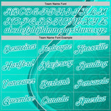 Custom Green Aqua-White 3D Pattern Design Sport Wear Performance T-Shirt