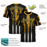 Custom Black Yellow 3D Pattern Design Germany Stripe Sport Wear Performance T-Shirt