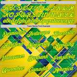Custom Stitched Yellow Light Yellow Green-Grass Green 3D Pattern Design Brazil Inspired Geometric Shape Sportswear Pullover Sweatshirt Hoodie