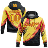 Custom Stitched Yellow Black-Red 3D Pattern Design Germany Inspired Abstract Line Sportswear Pullover Sweatshirt Hoodie