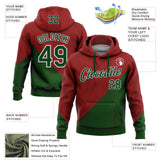 Custom Stitched Red Green-White 3D Pattern Design Mexico Subtle Sportswear Pullover Sweatshirt Hoodie