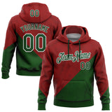 Custom Stitched Red Green-White 3D Pattern Design Mexico Subtle Sportswear Pullover Sweatshirt Hoodie