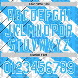 Custom Stitched White Sky Blue Black-Blue 3D Pattern Design Argentine Inspired Geometric Tribal Shape Sportswear Pullover Sweatshirt Hoodie