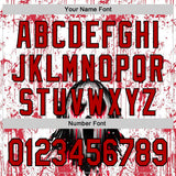 Custom White Red-Black 3D Halloween Creepy Blood Horror Authentic Baseball Jersey