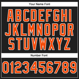 Custom Stitched Black Orange-White 3D Pattern Design Abstract Brush Stroke Sports Pullover Sweatshirt Hoodie