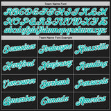 Custom Stitched Black Aqua-White 3D Pattern Design Abstract Brush Stroke Sports Pullover Sweatshirt Hoodie