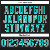 Custom Stitched Black Aqua-White 3D Pattern Design Abstract Brush Stroke Sports Pullover Sweatshirt Hoodie