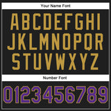 Custom Stitched Black Purple-Old Gold 3D Pattern Design Abstract Brush Stroke Sports Pullover Sweatshirt Hoodie