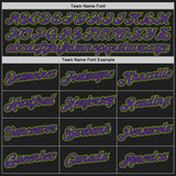 Custom Stitched Black Purple-Neon Green 3D Pattern Design Abstract Brush Stroke Sports Pullover Sweatshirt Hoodie