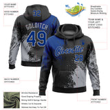 Custom Stitched Black Royal-Gray 3D Pattern Design Abstract Brush Stroke Sports Pullover Sweatshirt Hoodie