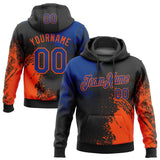 Custom Stitched Black Royal-Orange 3D Pattern Design Abstract Brush Stroke Sports Pullover Sweatshirt Hoodie