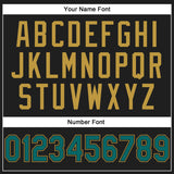 Custom Stitched Black Teal-Old Gold 3D Pattern Design Abstract Brush Stroke Sports Pullover Sweatshirt Hoodie