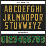 Custom Stitched Black Kelly Green-Old Gold 3D Pattern Design Abstract Brush Stroke Sports Pullover Sweatshirt Hoodie