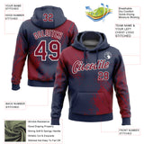Custom Stitched Navy Crimson-White 3D Pattern Design Abstract Brush Stroke Sports Pullover Sweatshirt Hoodie