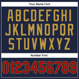 Custom Stitched Navy Red-Old Gold 3D Pattern Design Abstract Brush Stroke Sports Pullover Sweatshirt Hoodie