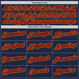 Custom Stitched Navy Red-Gold 3D Pattern Design Abstract Brush Stroke Sports Pullover Sweatshirt Hoodie