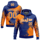 Custom Stitched Royal Bay Orange-White 3D Pattern Design Abstract Brush Stroke Sports Pullover Sweatshirt Hoodie