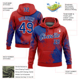 Custom Stitched Red Royal-White 3D Pattern Design Abstract Brush Stroke Sports Pullover Sweatshirt Hoodie