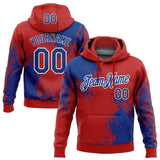 Custom Stitched Red Royal-White 3D Pattern Design Abstract Brush Stroke Sports Pullover Sweatshirt Hoodie