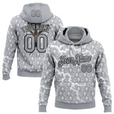 Custom Stitched Gray White-Black 3D Pattern Design Lightning Sports Pullover Sweatshirt Hoodie
