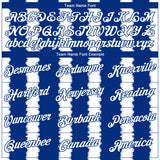 Custom Stitched Royal White 3D Pattern Design Line Sports Pullover Sweatshirt Hoodie