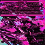 Custom Stitched Black Deep Pink 3D Pattern Design Abstract Trendy Holographic Vaporwave Style Sports Pullover Sweatshirt Hoodie