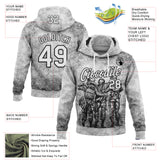 Custom Stitched Gray White-Black 3D Pattern Design Soldier Sports Pullover Sweatshirt Hoodie