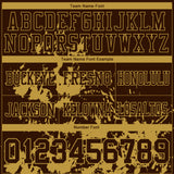 Custom Brown Old Gold 3D Pattern Splash Authentic Football Jersey