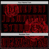 Custom Black Red 3D Skull Roses Gothic Vintage Sports Pullover Sweatshirt Hoodie