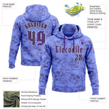 Custom Purple White-Black 3D Skull Roses Gothic Vintage Sports Pullover Sweatshirt Hoodie