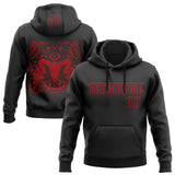 Custom Black Red 3D Skull Vintage Triba Gothic Sports Pullover Sweatshirt Hoodie