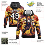 Custom Stitched Yellow White-Black 3D Pattern Design Motorcycle Motocross Racing Sports Pullover Sweatshirt Hoodie