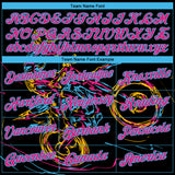 Custom Stitched Black Hot Pink-Sky Blue 3D Pattern Design Motorcycle Motocross Racing Sports Pullover Sweatshirt Hoodie