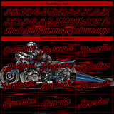 Custom Stitched Black Red 3D Pattern Design Motorcycle Motocross Skull Racing Sports Pullover Sweatshirt Hoodie