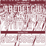 Custom Stitched White Burgundy 3D Pattern Design Splash Grunge Art Sports Pullover Sweatshirt Hoodie
